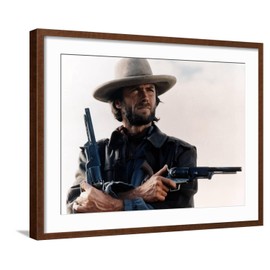 ART.COM Wall Photo The Outlaw Josey Wales, Clint Eastwood, 1976 on Brown Frame, 29" x 23"