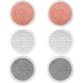 Mop Replacement Pads for Shark, 6PCS Steam Mop Pads, Reusable Steam and Scrub Cleaning Pads for Shark S6002UK S7201UK, Velvet Nylon Yarn Cover, (2 Twist Pads+2 Scrubby Pads+2 Heavy Scrub Pads)