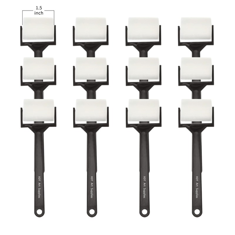 XDT 1.5Inch Foam Roller & Sponge Roller 12Pcs Set –