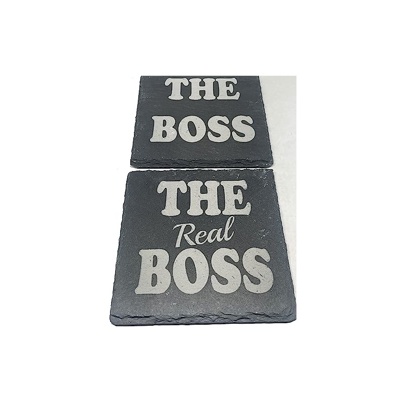 Laser Amore Funny Slate Coaster Set for Couples - 'The