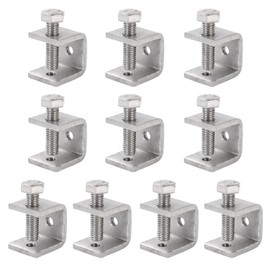 53/64” (21 mm) Mini C Clamps Stainless Steel, Small C-Clamp Tiger Clamp G-Clamp U Clamps Heavy Duty for Woodworking Welding Building Household, 1/8”(4 mm) Thickness (10 Pack)