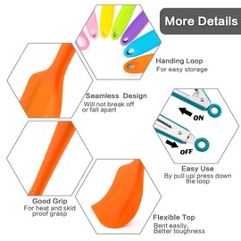 14 Pcs Silicone Spatulas Set, P&P CHEF Colorful Heat Resistant Rubber Spatula For Nonstick Cookware, Include Jar Spatulas, Cooking Spoons, Kitchen Tong, Whisk and More Baking Utensils, Dishwasher Safe