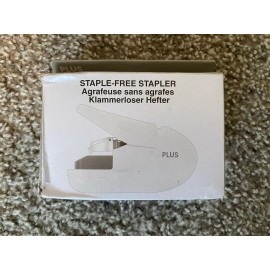 Plus Paper Clinch Compact Staple Free Staple Ivory White SL-106AB NEW