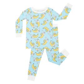 Little Sleepies Two-Piece Pajama Set for Baby Boys and Baby Girls, Toddler Pajamas, Kids Pajamas, Tee Pant 2-Piece Kids PJs Set, Snug Fit Bamboo Viscose Pajamas, Bananas, 16