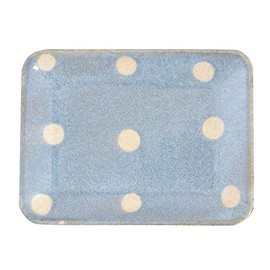 Kakuni K14233 Mino Ware Plate, Long Square Plate, Approx. 5.9 x 4.7 inches (15 x 12 cm), Poan, Light Blue, Made in Japan