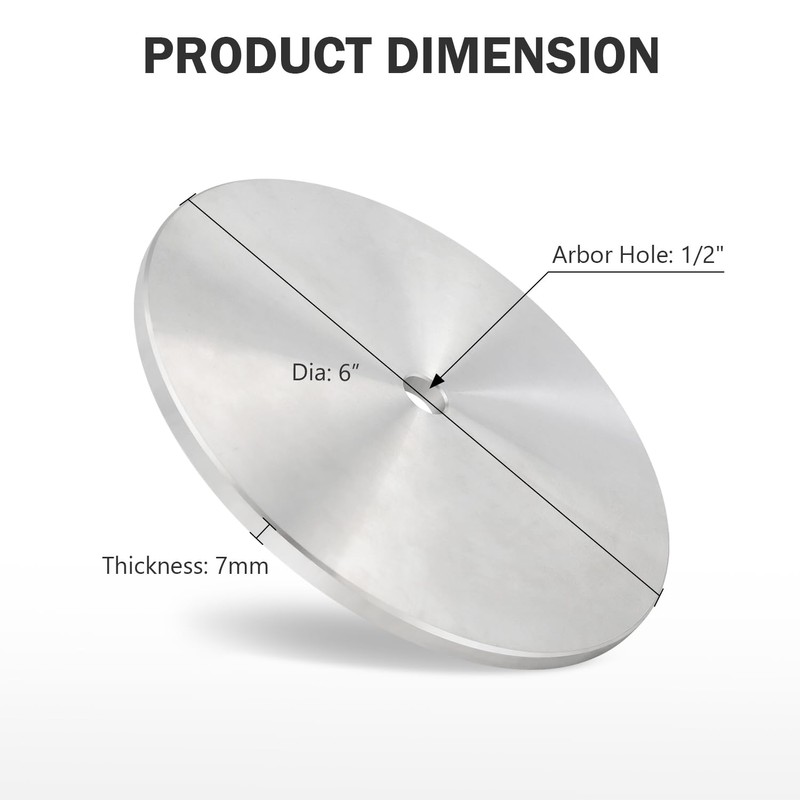 QZATTCAEN Aluminum Disc Master Base Lap Plate 6" x 1/2"