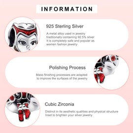 MITSOKU 925 Sterling Silver Beads Hero Man Shield and Magic Dangle Charms for Bracelet Necklace Christmas Mother's Day Jewelry for Women with Zirconia