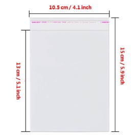 Borningfire 200 Pcs 4"x5" Clear Resealable Cellophane Bags, Self Adhesive Sealing OPP Plastic Food Treat Cello Bags Great for Bakery Bread Candy Cookie Pastry Soap Candle Gift Wrapping