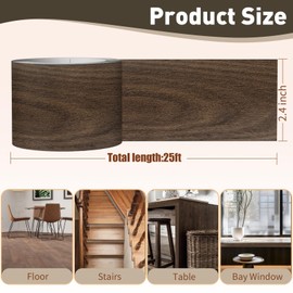 ZYJT Wood Grain Repair Tape, 2.4 inch X 25ft Self Adhesive Silver Walnut Grain Repair Patch for Tables, Chairs, Baseboards, Doors, Windows, Floors, Handicraft DIY.