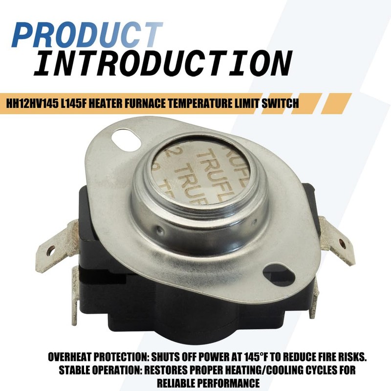 HH12HV145 L145F Heater Furnace Temperature Limit Switch Thermodisc 64TX11 Compatible