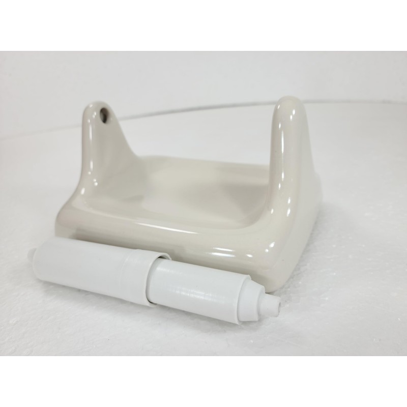 Beige Bone Almond Ceramic TP Toilet Paper Holder Wall Mount
