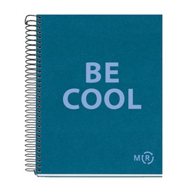 Miquelrius - Be Eco A5 Notebook, 80 Sheets 90g, Horizontal Ruled 7mm, 1 Colour Stripe, Rigid Cover, Sapphire Blue Messages