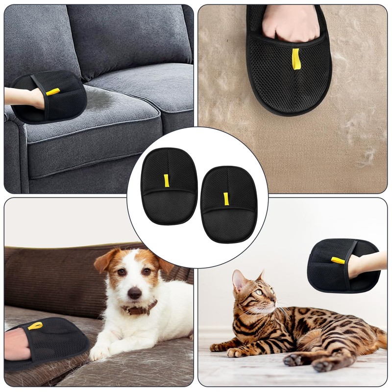 TOPZFL 2 Stück Tierhaarentferner Handschuh,Wiederverwendbare Haarentfernungshandschuh,2025 New Fell Magnet Handschuh,für