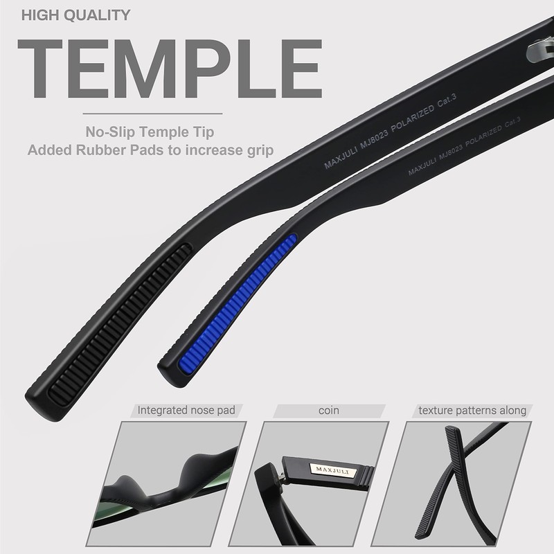 MAXJULI Gafas de Sol Polarizadas para Big Heads Hombre Mujer