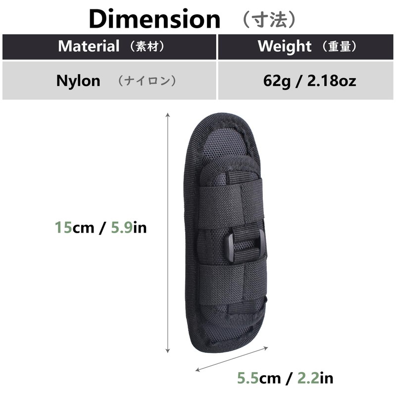 JEELAD Flashlight Accessory Bag Multifunctional Flashlight Bag Molle Accessory Pouch