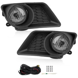 RP Remarkable Power, Fog Lights Fit For 2011 2012 2013 2014 Charger Smoke Black Bezel Fog Light with Wiring Harness Switch Assembly Driving Bmuper Fog Lamps FL7106