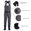 FANGBLUE Fishing Waders Zip-Front Chest Waterproof Zippered Stockingfoot Grey Waders