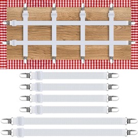 SYOZPXY 6 Packs Hidden Tape Tablecloth Clips, Elastic Tablecloth Clips, Perfect Picnic Tablecloth Clips for Indoor and Outdoor Parties, Restaurant Camping