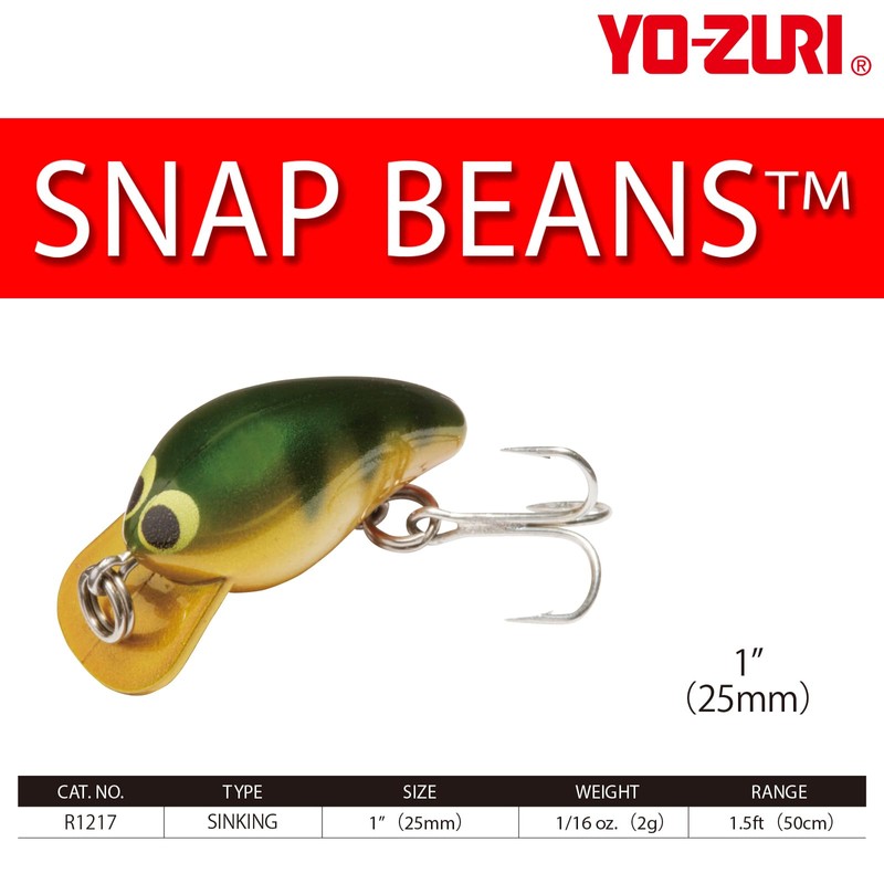 Yo-Zuri R1217-RT Snap Beans, Color, Rainbow Trout, 25mm 1"