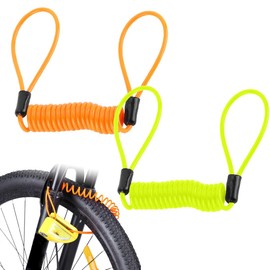 2 Pcs Brake Disc Lock, Memory Cable, Memory Cable for Visual Reminder of Brake Disc Lock, Motorcycle Lock, Yellow + Orange Colour