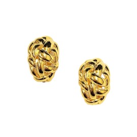 Kenneth Jay Lane Gold Clip-On Button Earrings