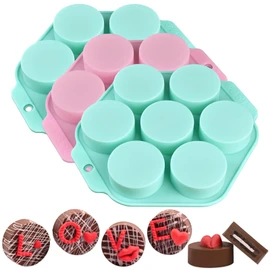Actvty Round Chocolate Covered Cookie Molds, 3 Pcs Cylinder Chocolate Candy Silicone Molds, Perfect for Chocolate Covered Oreos, Candy, Cakes, Jelly, Muffin, Soap
