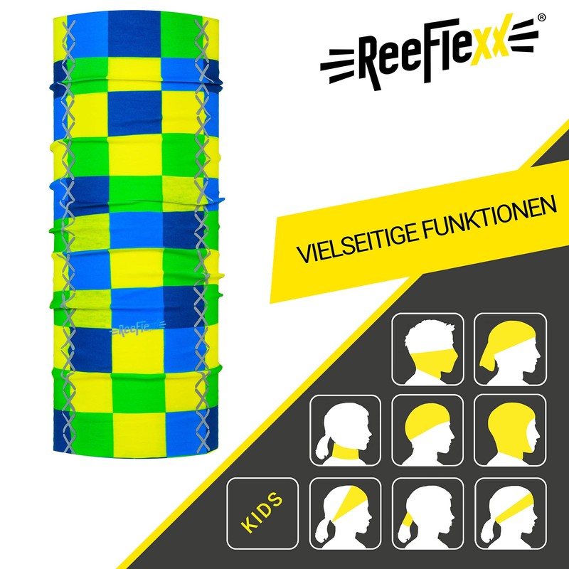 REEFLEXX Loop, Multifunctional Scarf, Printed and Breathable with Reflectors, for
