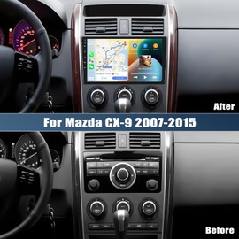 [2+64G] Android 13 Car Stereo for Mazda CX-9 2007-2015 with Wireless Carplay&Android Auto,10.1 Inch Touch Screen Car Radio with Mirror Link Bluetooth FM/RDS Radio WiFi GPS EQ SWC