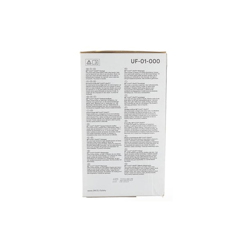 3M 3M E-A-R Ultrafit Earplugs, 32 dB, Corded, 50 Pairs/Box,