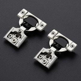 Ravinte 50 Pack 25 Pairs 1/2 inch Overlay Soft Close Hinges for Kitchen Cabinet Hinges Satin Nickel Hidden Hinges Stainless Steel Concealed Hinge self Closing
