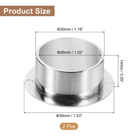 sourcing map 2 Pcs 1.18 inch (30mm) Nylon Desk Grommets, Plastic Cable Hole Cover, Wire Cord Cable Organizer for Computer Desk Cabinet, Silver