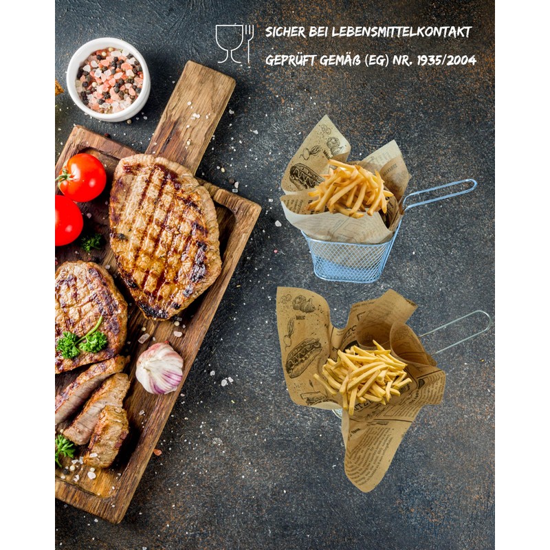 FRITZTOWN® Deli Paper Brown 25 x 25 cm (25 x