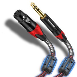 TIMEYES 1/4'' TRS to XLR Female Cord 10M, 6.5mm to XLR 3-Pin Female Microphone Cable, XLR to 6.35mm TRS Jack Stereo Instrument Cord, Balanced Quarter Inch TRS to XLR Plug Mic Cable 6.5mm to XLR 33FT