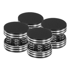 sourcing map 4 Pcs Subwoofer Isolation Pad, 45x40mm Speaker Isolation Pad Feet Speaker Spikes Turntable Audio Studio Monitor Isolation Pad for Audio Equipment, Black
