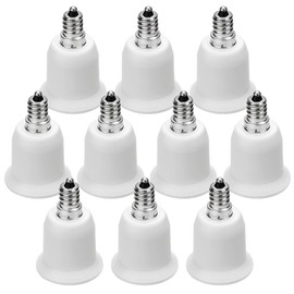 JACKYLED 10-Pack E12 to E26 E27 Adapter Chandelier Light Socket E12 to Medium Socket E26 E27 Converter Bulb Base Adapter Converter
