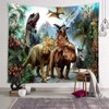Retro Wood Plank Flower Wall Hanging Decor Tapestry, Dinosaur-1 New,