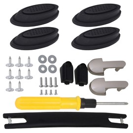 SHANOER 4pcs Luggage Side Stud Feet Pad Z020 with Suitcase Handle Replacement Kit (B005 Handle Length: 20CM)