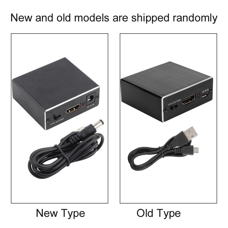 Digital Optical Fiber Analog HDMI Audio Splitter Aluminum Black 4K