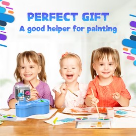 Paint Brush Cleaners, with Paint Palette and Brush Holder for Watercolor/Oil Acrylic and Water-Based Paints, Portable Paint Station & Rinsing Tool,Gift for Kids/Adults/Artist/Beginners Blue