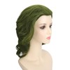 Peluca Verde Ondulada Corta, Peluca Rizada Verde para Fiestas Temáticas