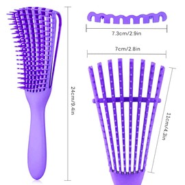 Cepillo para Desenredar El Cabello para Desenredar Fácilmente El Cabello Rizado Incluyendo Cabello Ondulado Rizado Cepillos Desenredantes para Cabello Rizado para Cabello Ondulado Natural (morado)
