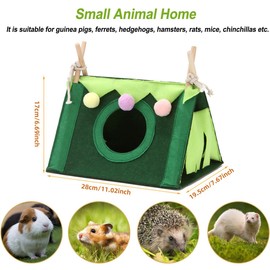AIMALL Double Layer Small Pet Hammock – Cozy Warm Hanging Nest for Squirrels, Hamsters, and Other Small Animals, Easy to Install, 11.02 x 6.69 Inches