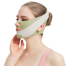 V-Line Lifting Chin Strap for Sleeping, Purely Physical and Side Effect-Free, Reusable Breathable Double Chin Reducer, Face Strap for Slimming and Jawline Shaping