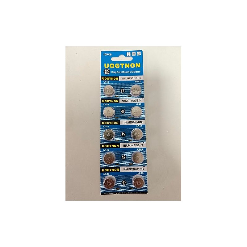 UOGTNON LR43 1.5V Alkaline Button Coin Cell Battery - Pack