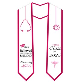 NIYNRDE Nurse Graduation Stole, White Stoles for Graduation 2025, Graduation Sash