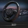 Yangday Leather Steering Wheel Cover for Kia, 14.5-15 inches Car