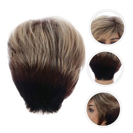 LALAFINA Lace Front Wig Human Hair Side Bangs Short Tilted Fringe Women Party Wig