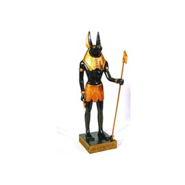 PTC 11.88 Inch Gold and Black Color Egyptian Anubis Dog Standing Figurine