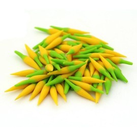 MyTinyWorld 2 x 10 Handmade Dolls House Miniature Yellow Chillies