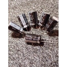 Elna Low Impedance 100 MFD 50 Volt RJH Series Capacitors
